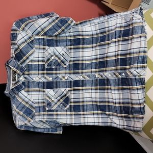 Men's Short Sleeve BKE Vintage Snap Closure Buckle Shirt XL